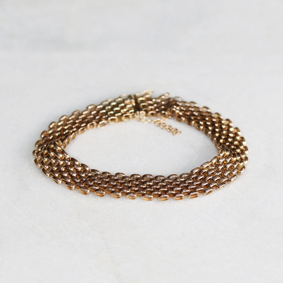 9ct Yellow Gold Brick Link Bracelet