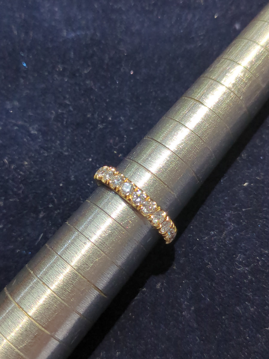 18ct YG 0.76ct Diamond Half Eternity Ring