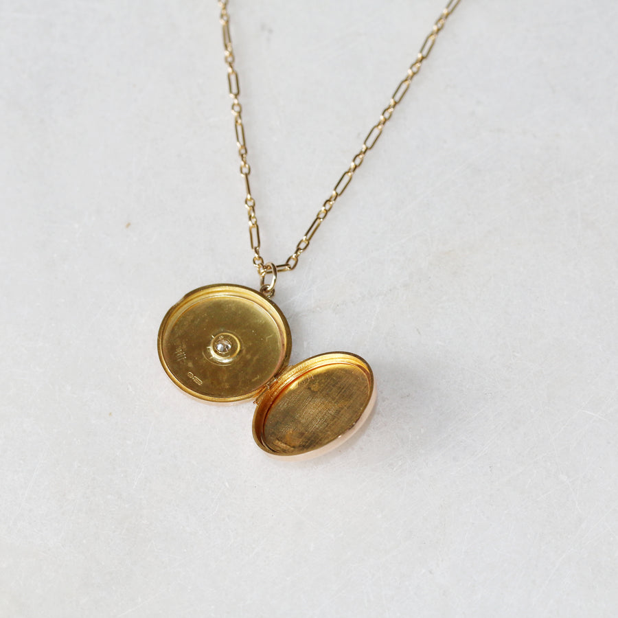 9ct Gold Chester Diamond Set Locket & Chain