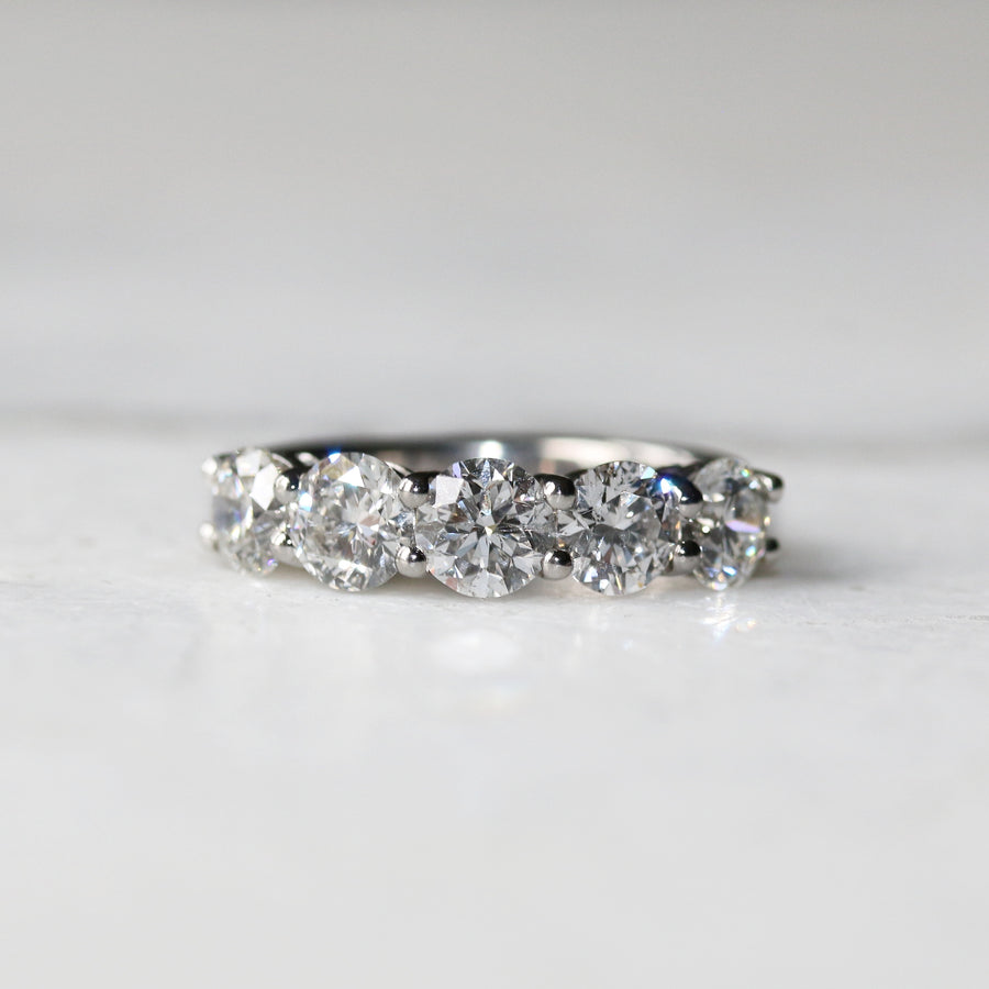 Platinum 2.63ct Diamond Five Stone Ring
