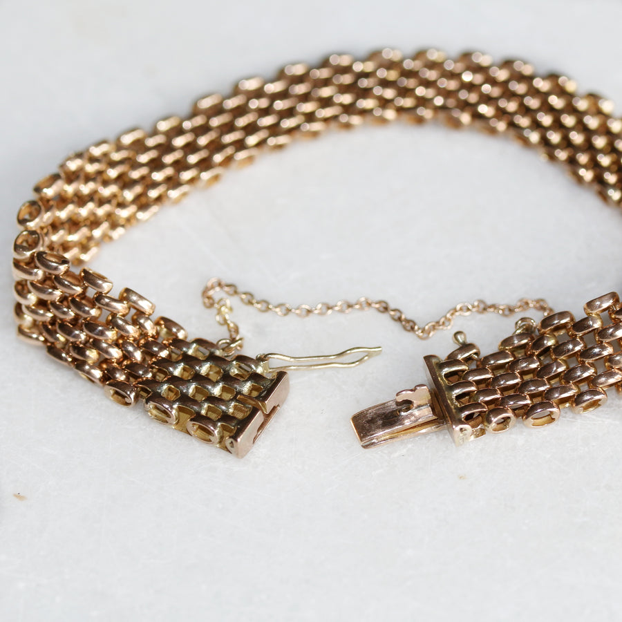 9ct Yellow Gold Brick Link Bracelet