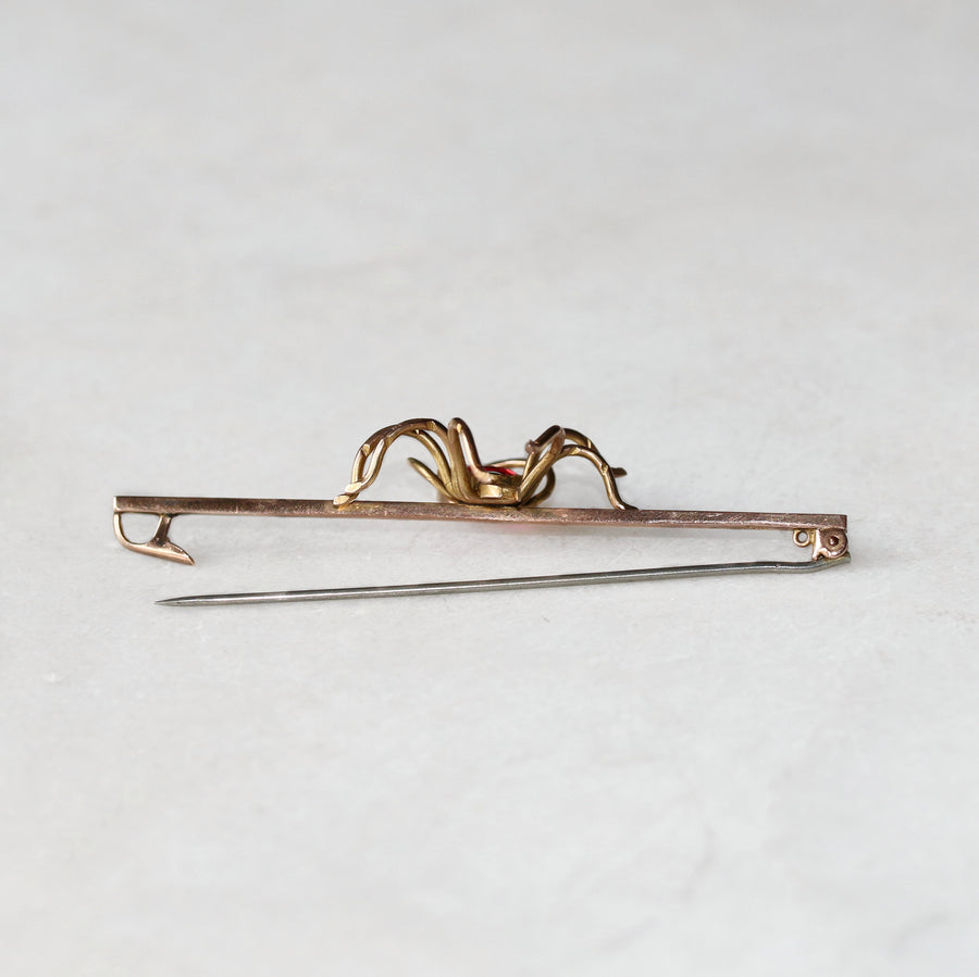 Victorian 9ct Yellow Gold Spider Brooch