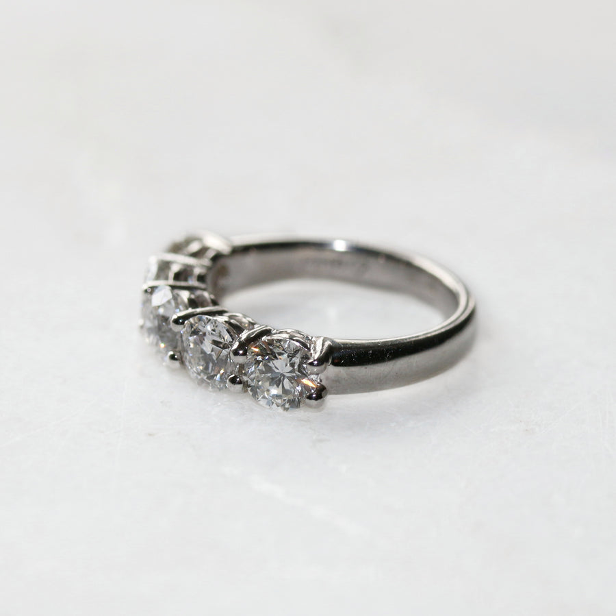 Platinum 2.63ct Diamond Five Stone Ring