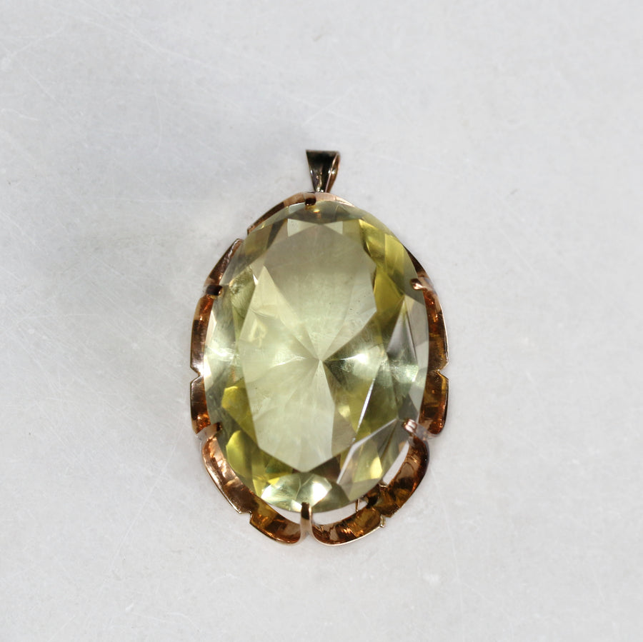 14ct Yellow Gold Citrine Pendant/Brooch