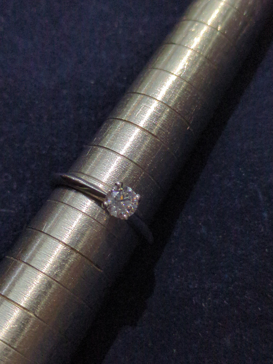 Platinum Round Brilliant Cut Diamond (0.54ct E VS2) Single Stone Ring