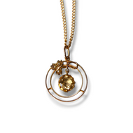 9ct Yellow Gold Citrine & Pearl Pendant
