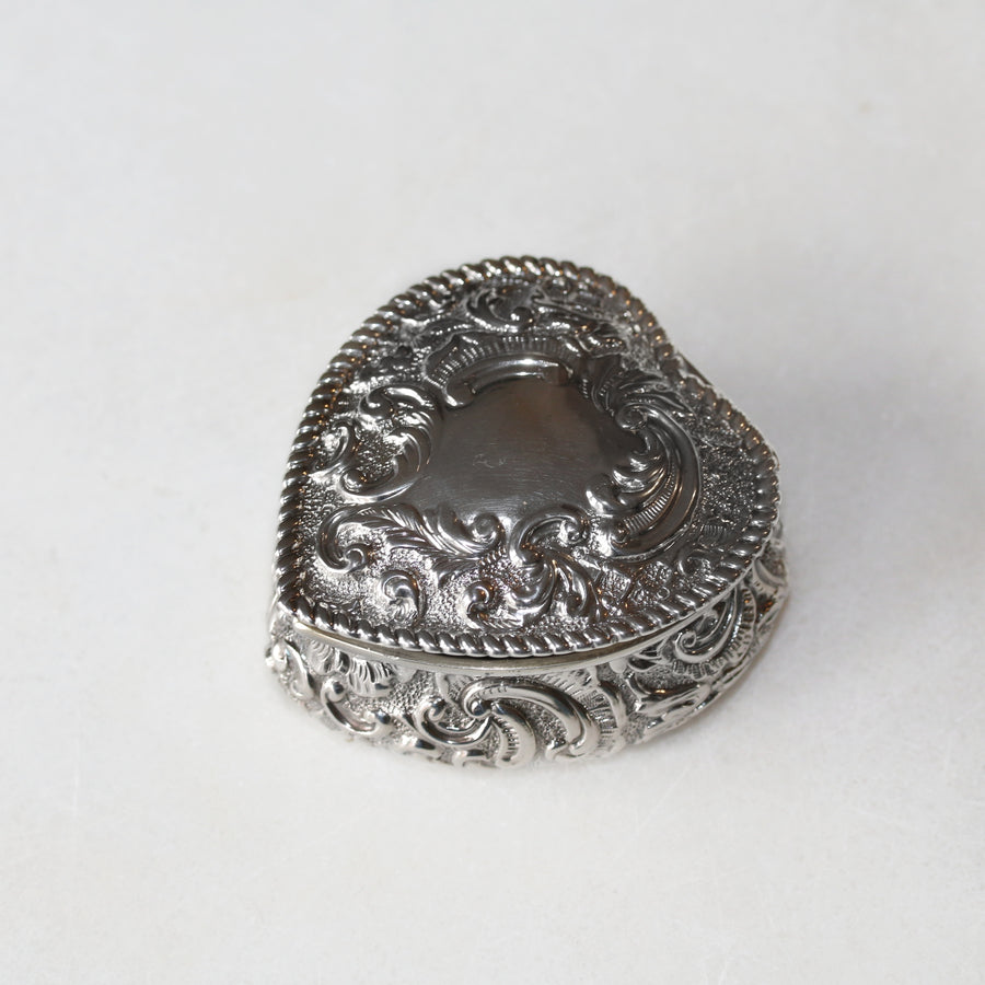 Victorian Chester 1894 Silver Heart Trinket Box