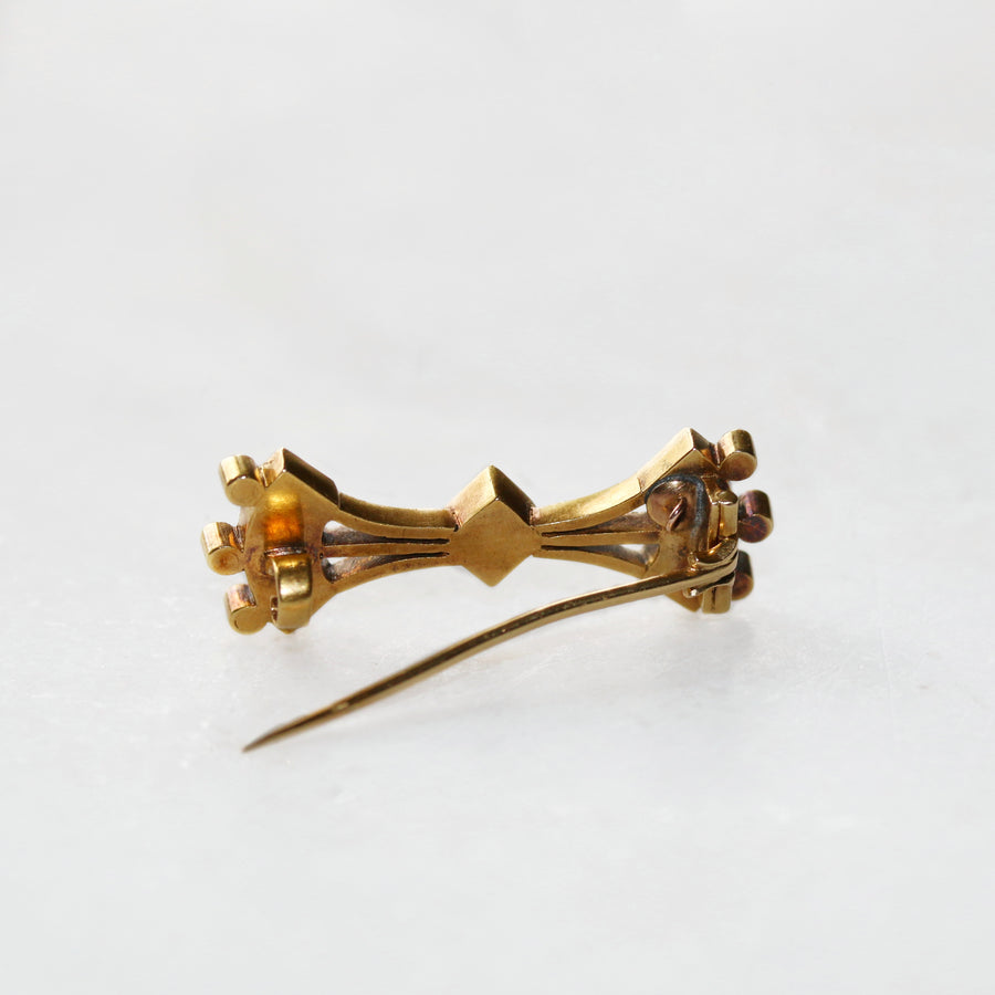 Antique Carlo Giuliano 18ct Yellow Gold Amethyst & Turquoise Brooch