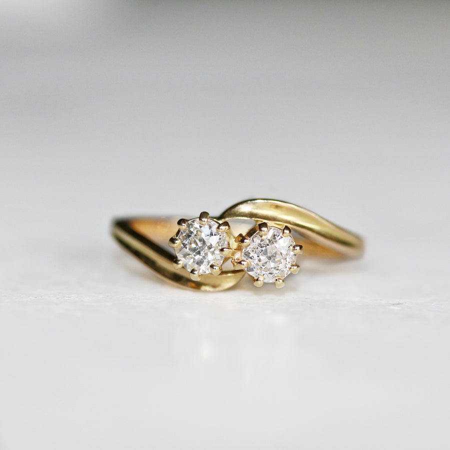 Antique Old Cut Diamond Toi Et Moi Ring
