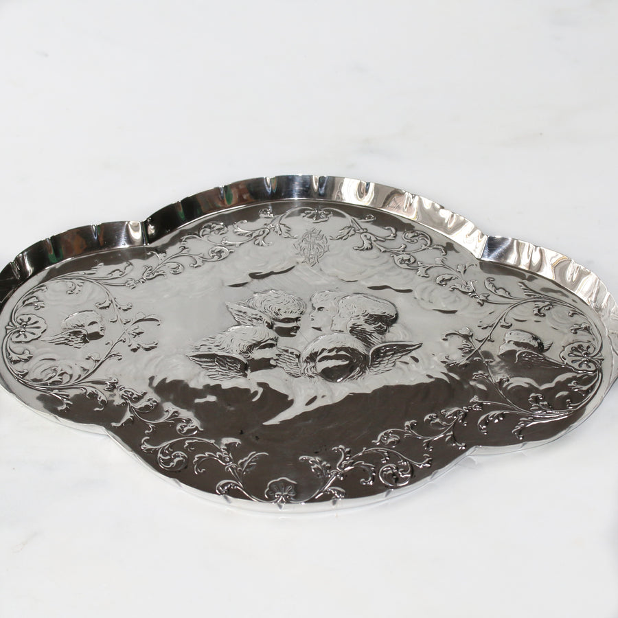 Victorian Sterling Silver Reyns Angels Tray