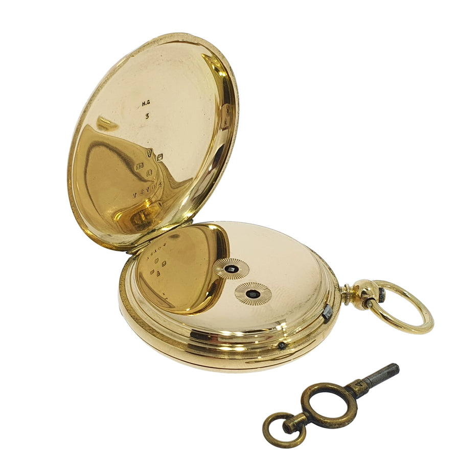 Antique Chester Hallmark Full Hunter Pocket Watch