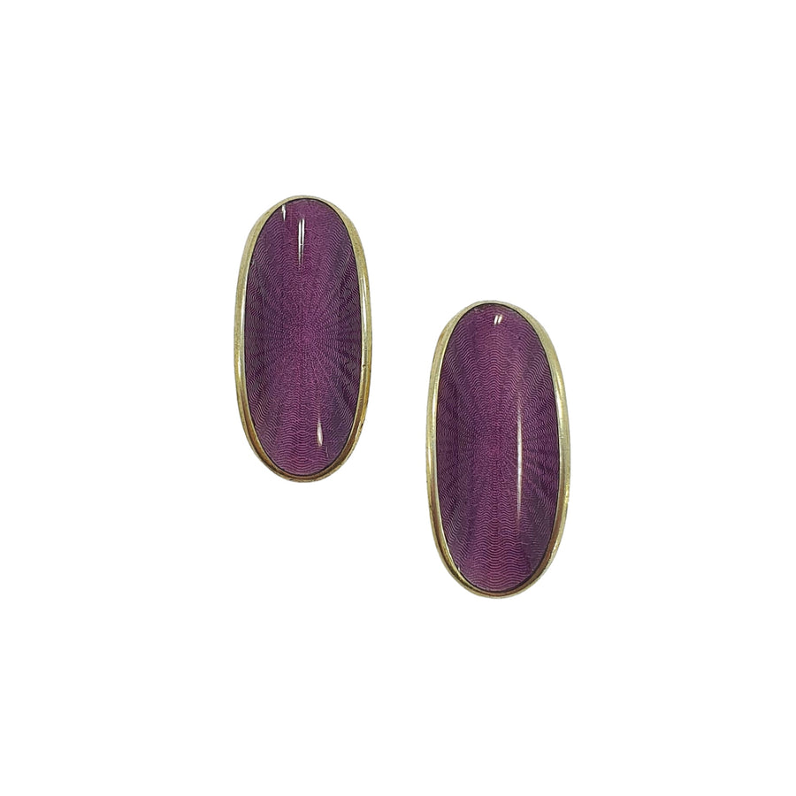 Norwegian Purple Enamel Earrings