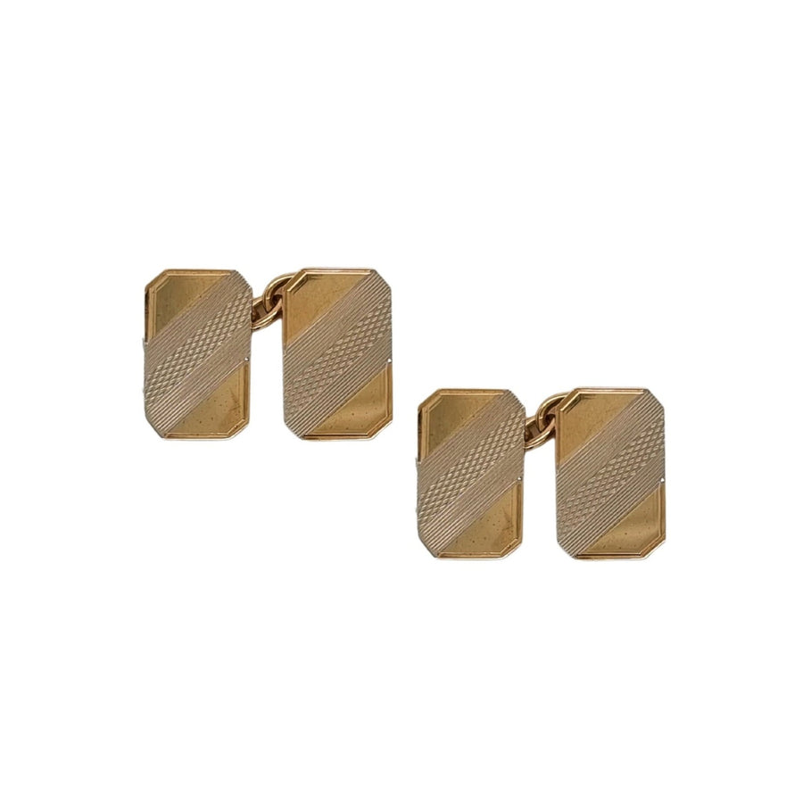 9ct Yellow Gold Bi-Colour Cufflinks