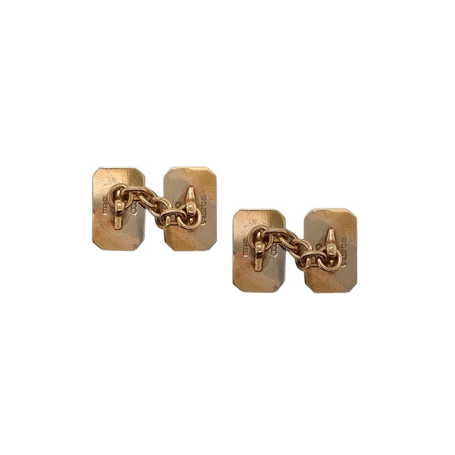 9ct Yellow Gold Bi-Colour Cufflinks