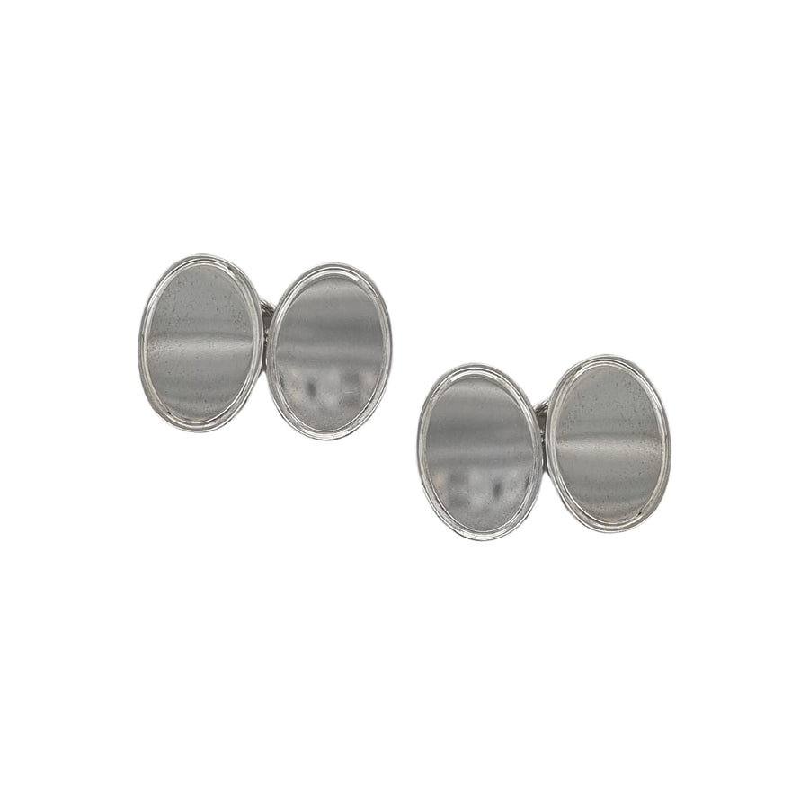 Oval Silver Cufflinks