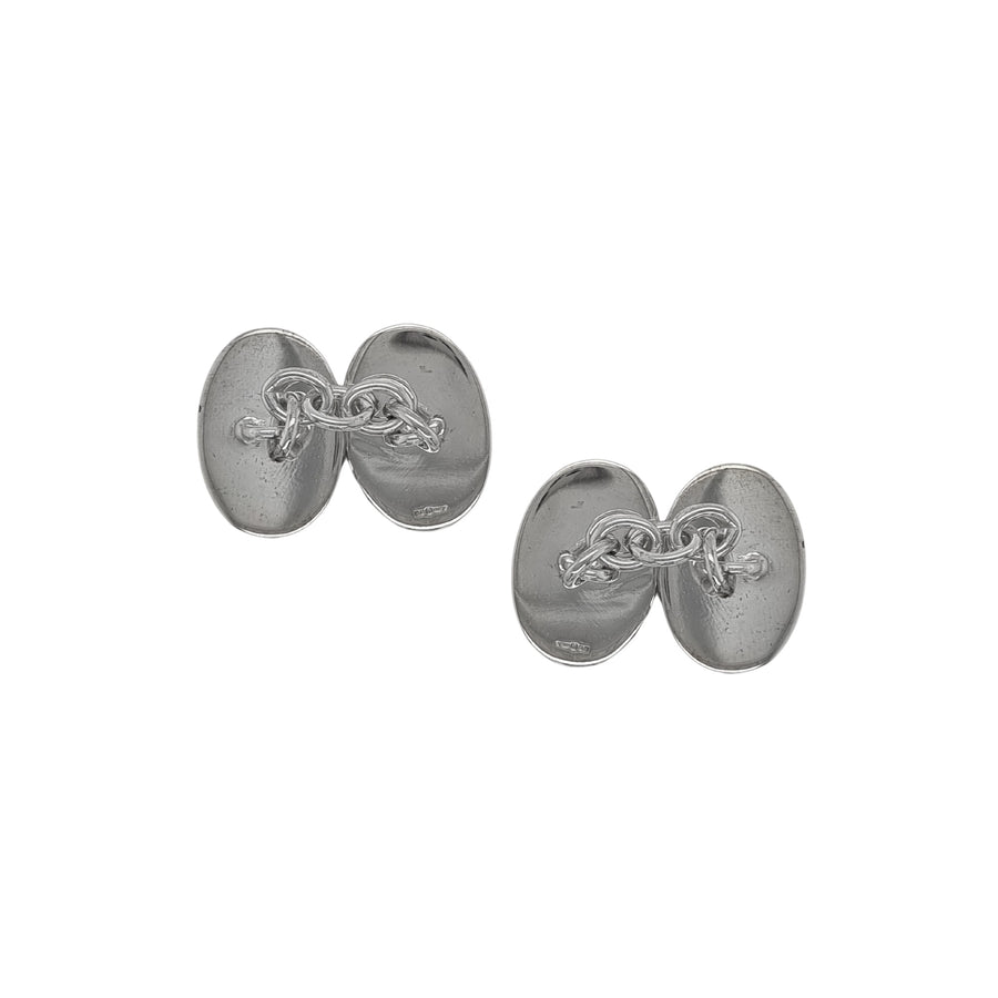 Oval Silver Cufflinks