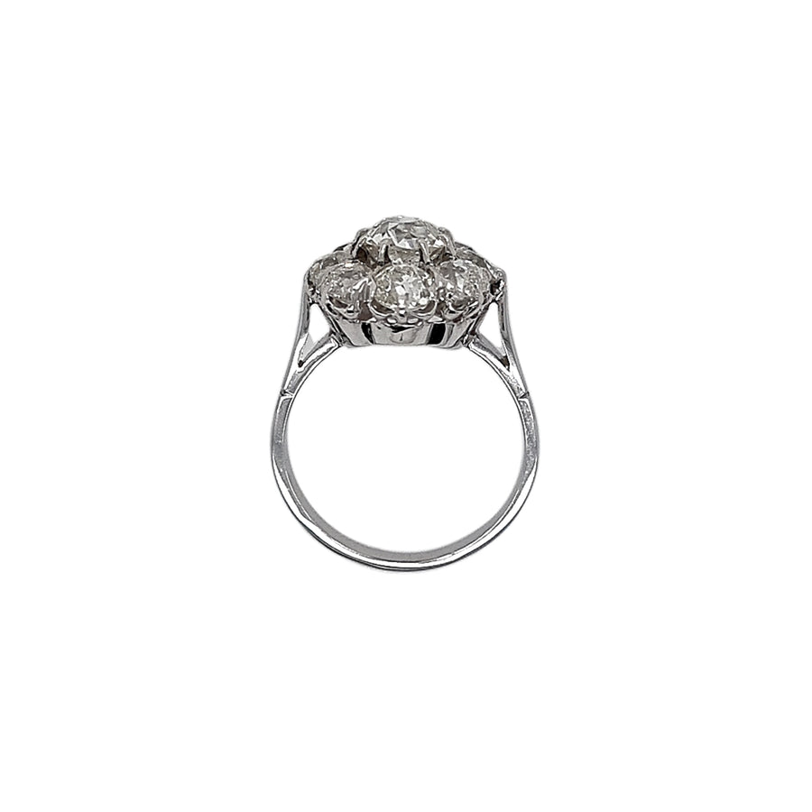 Antique French Old Mine Cuts Diamond Cluster