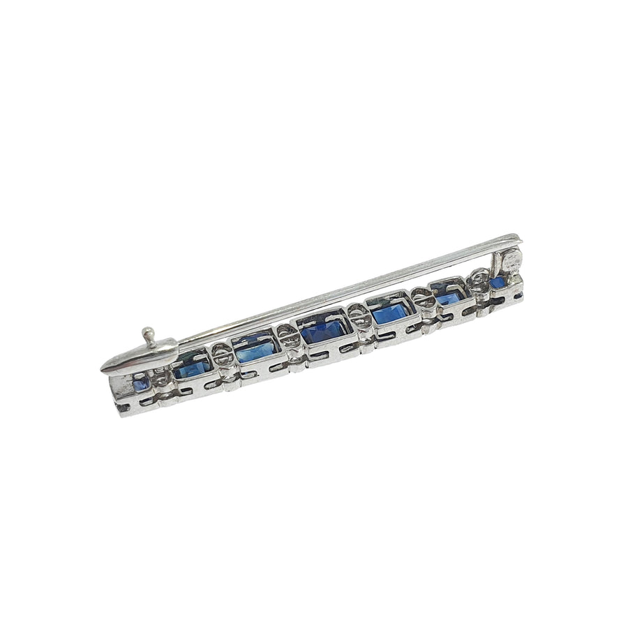 Sapphire & Diamond Bar Brooch