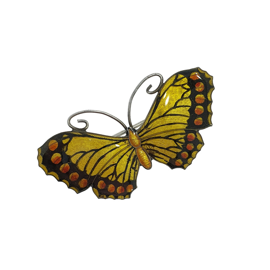Silver & Enamel Butterfly Brooch