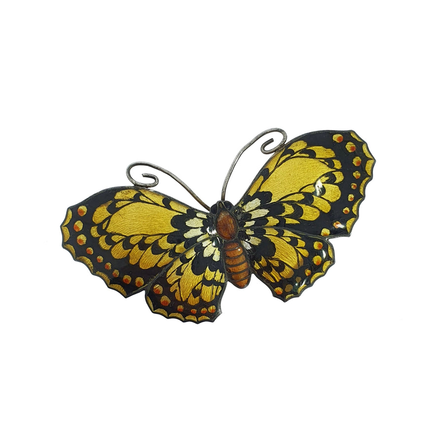 Silver & Enamel Butterfly Brooch