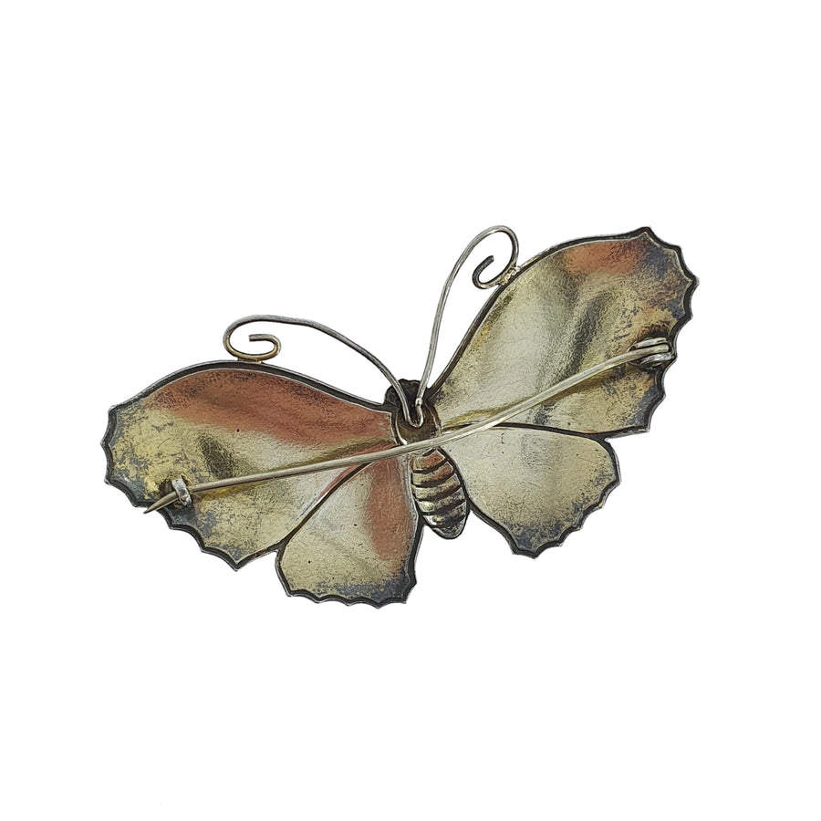 Silver & Enamel Butterfly Brooch