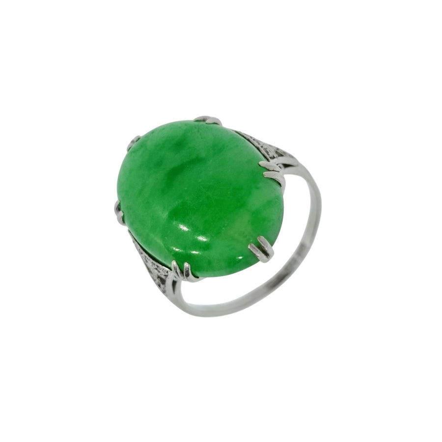 1920s Jadeite & Diamond Ring