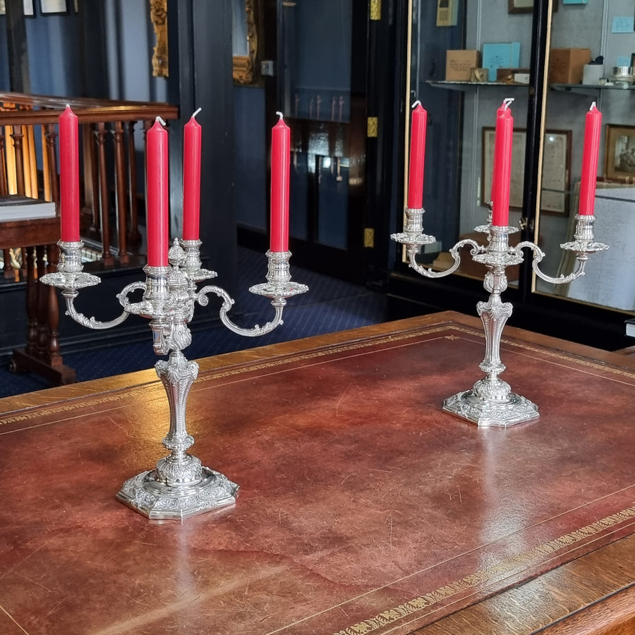 Pair of Four Branch Candelabra