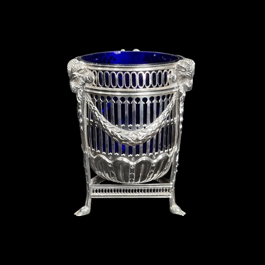 Edwardian Silver & Glass Sugar Pail