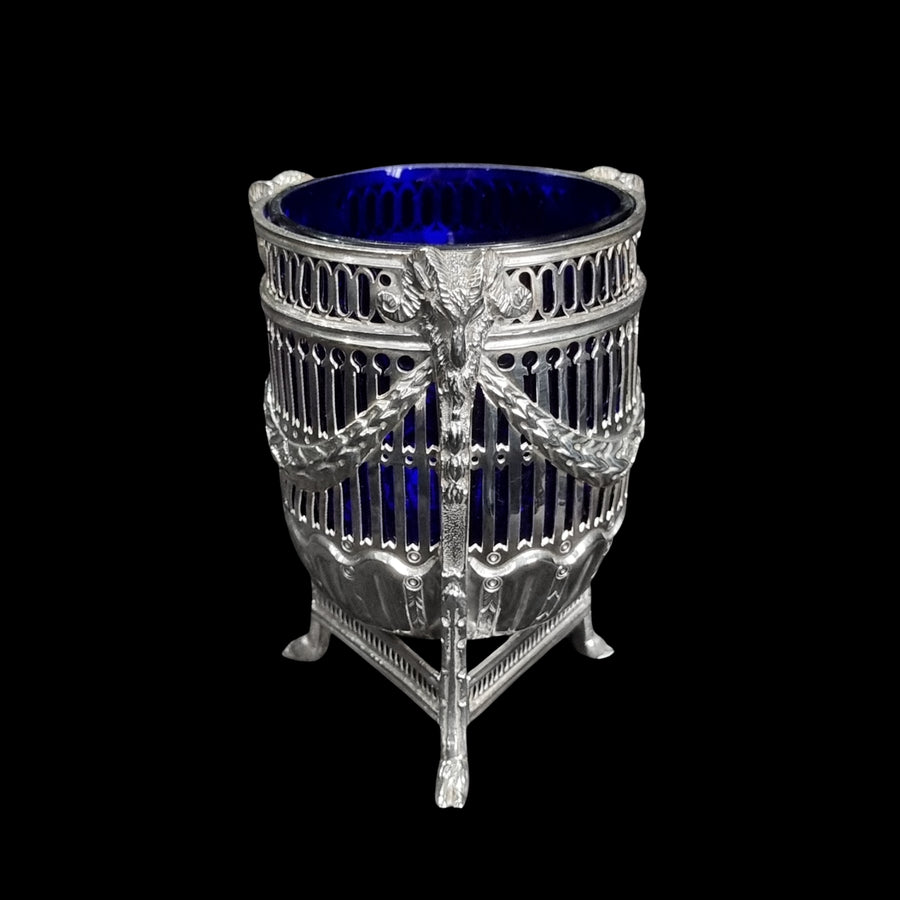 Edwardian Silver & Glass Sugar Pail