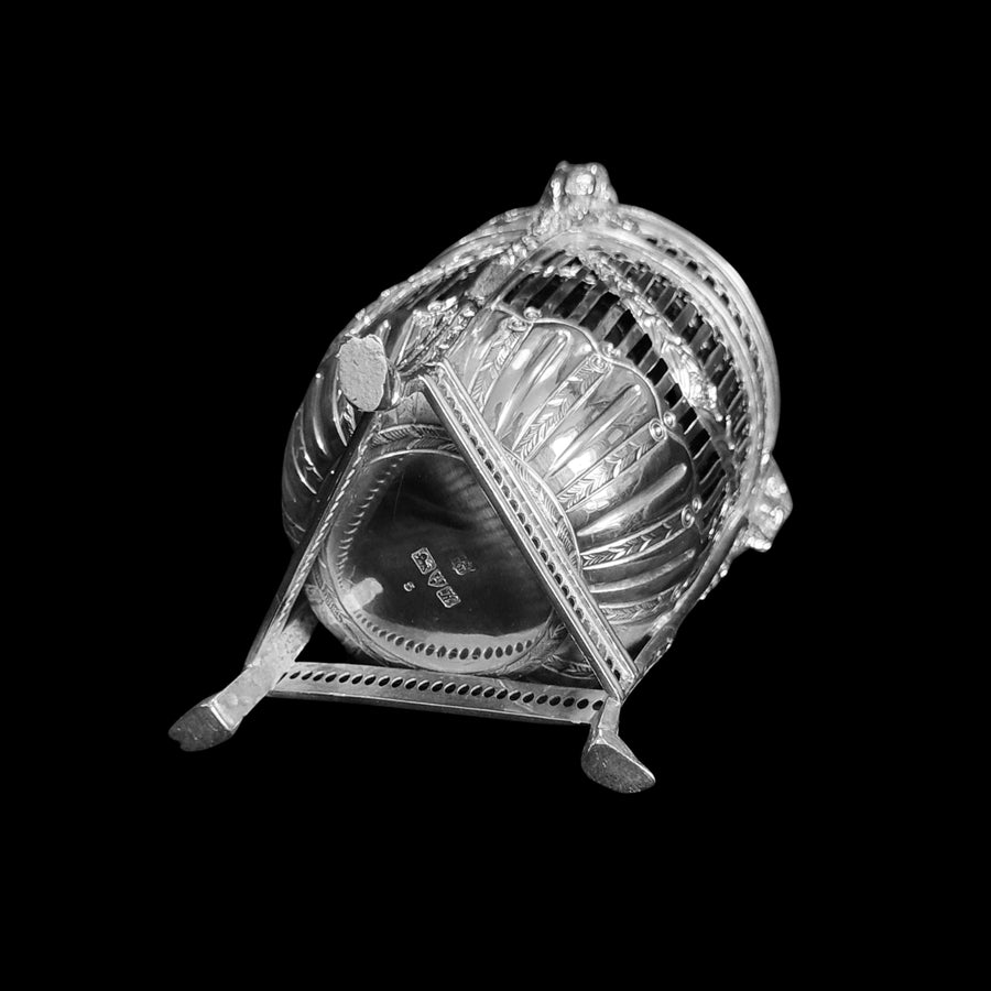 Edwardian Silver & Glass Sugar Pail