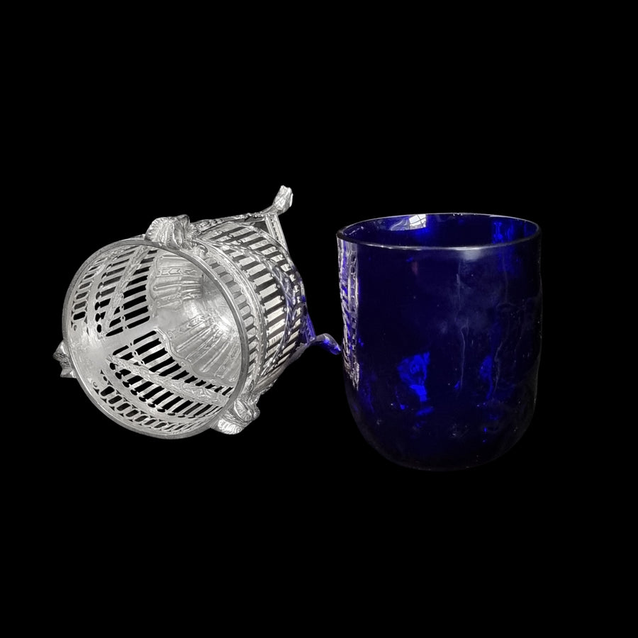 Edwardian Silver & Glass Sugar Pail
