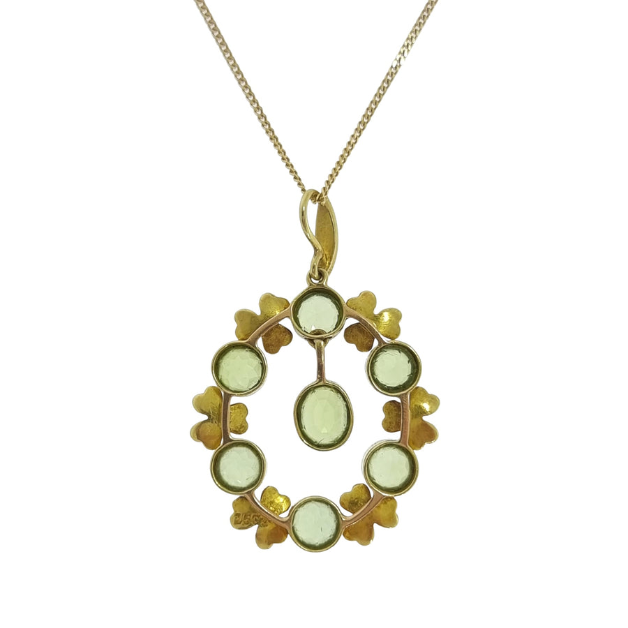 Edwardian Peridot & Seed Pearl Pendant