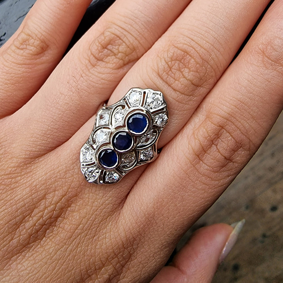 Diamond & Sapphire Cluster
