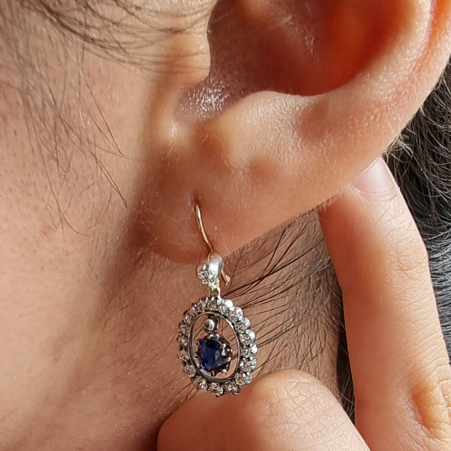 18ct Sapphire & Diamond Earrings