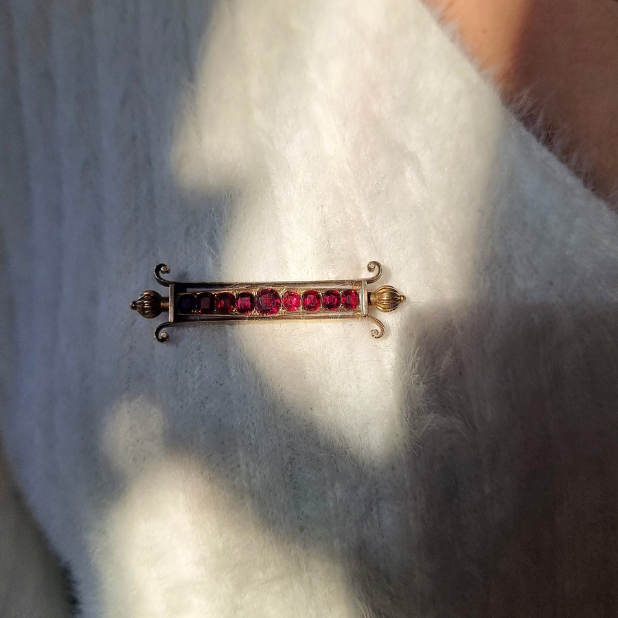 Victorian Garnet Brooch