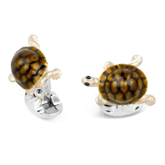 Sterling Silver Walking Tortoise Cufflinks