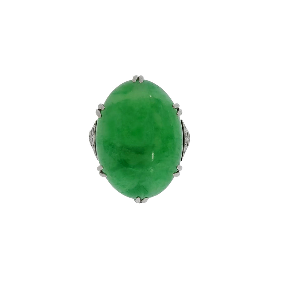 1920s Jadeite & Diamond Ring