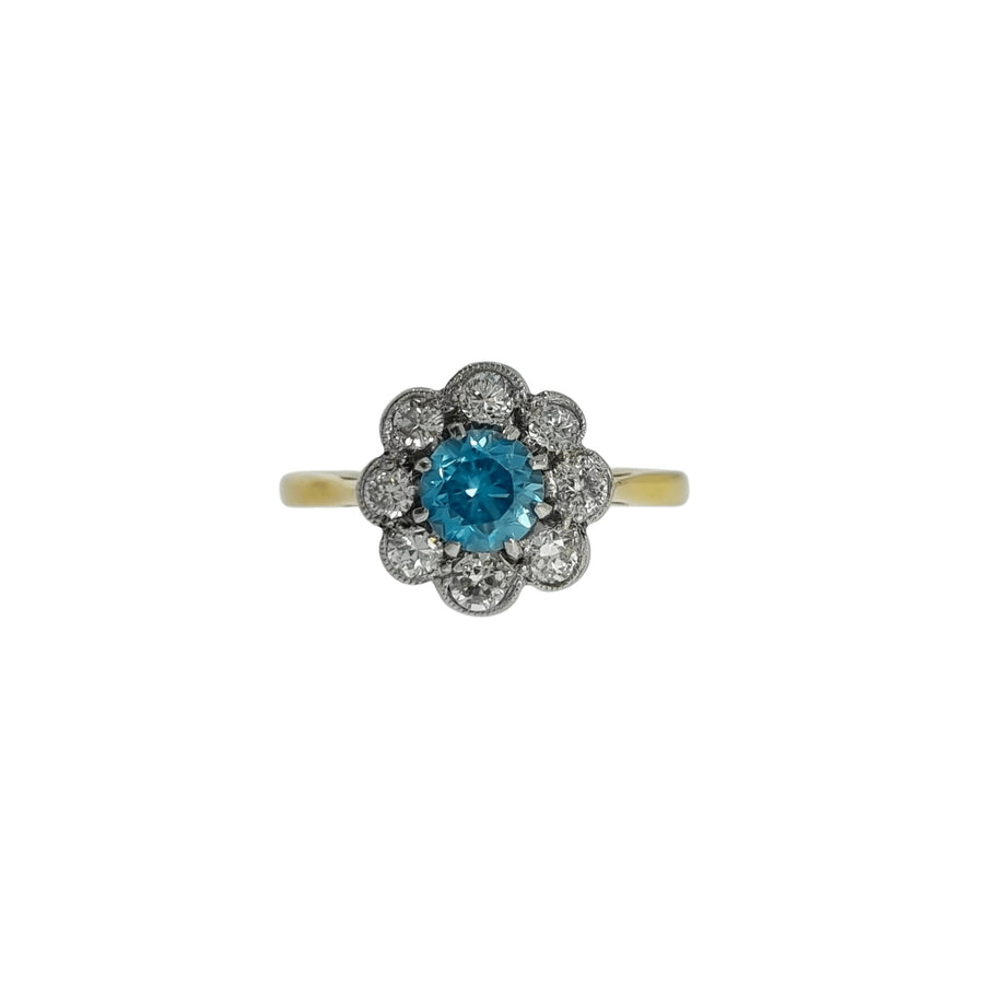 Vintage Zircon & Diamond Cluster Ring