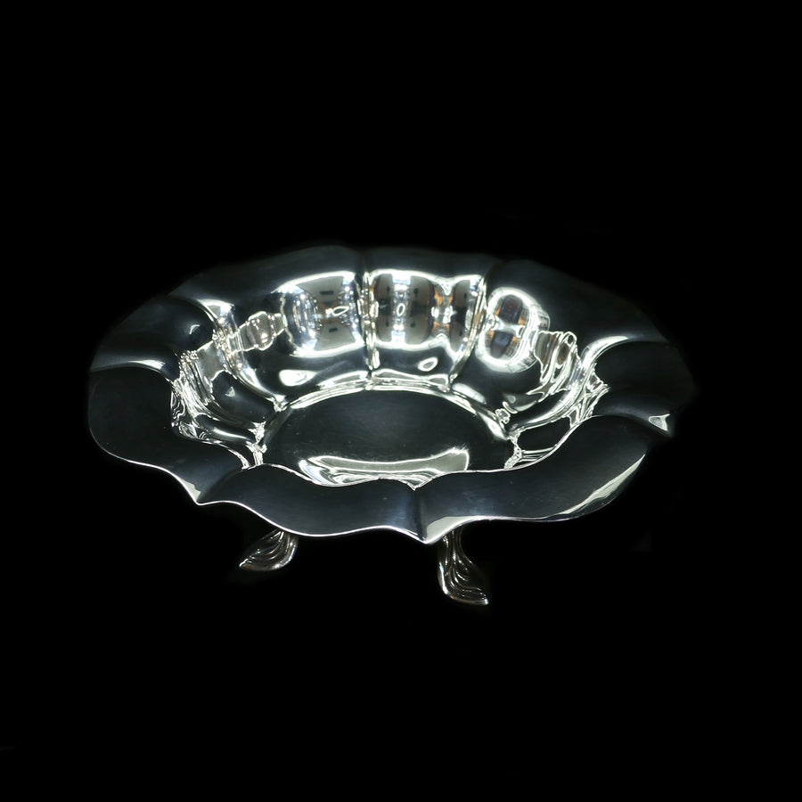 Antique Silver Floral Bowl