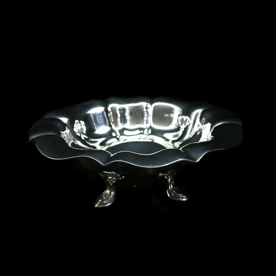 Antique Silver Floral Bowl