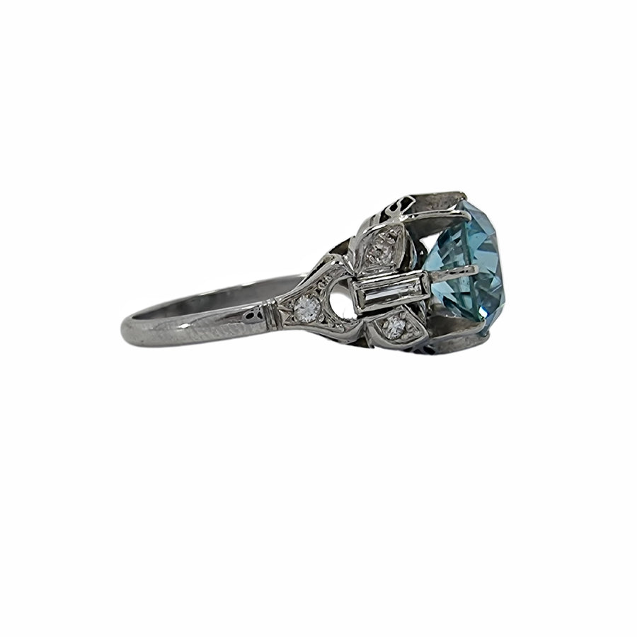 Art Deco Zircon & Diamond Ring