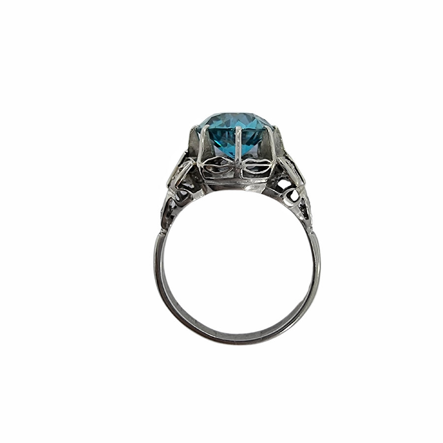 Art Deco Zircon & Diamond Ring