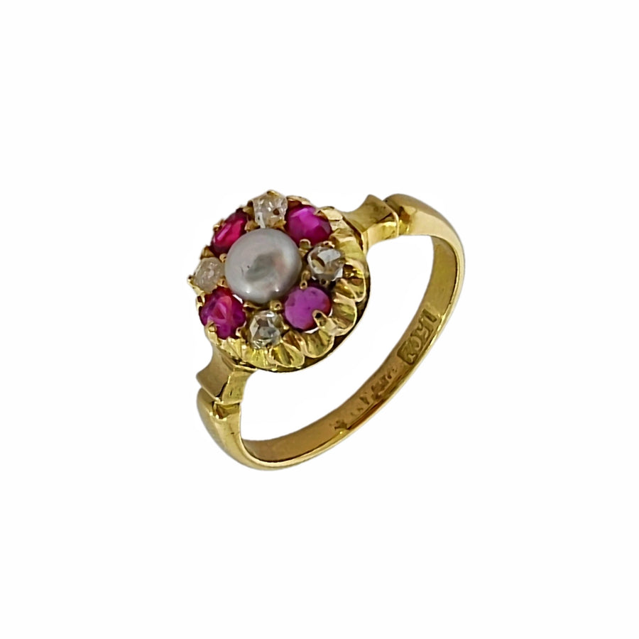 Victorian Ruby & Pearl Diamond Ring