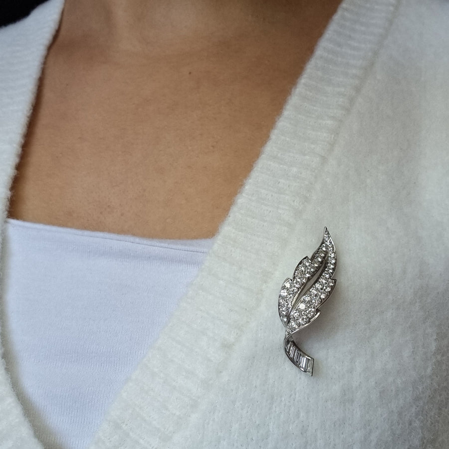 Tiffany & Co. Diamond Leaf Brooch