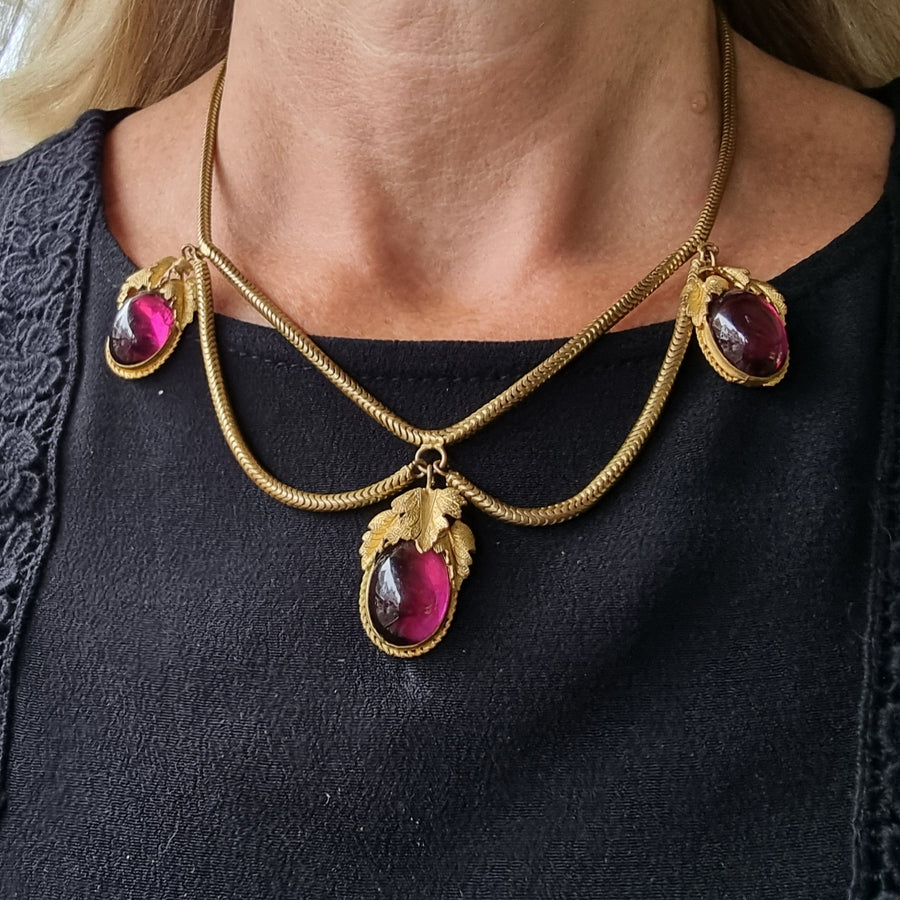Victorian Gilt & Glass necklace