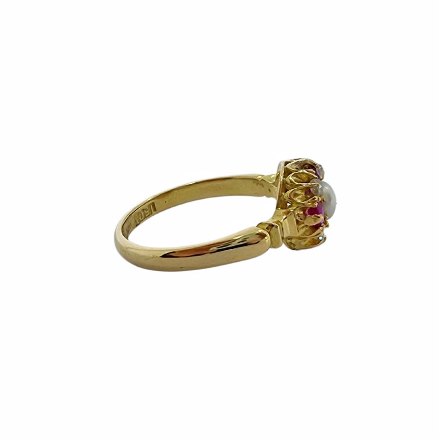 Victorian Ruby & Pearl Diamond Ring