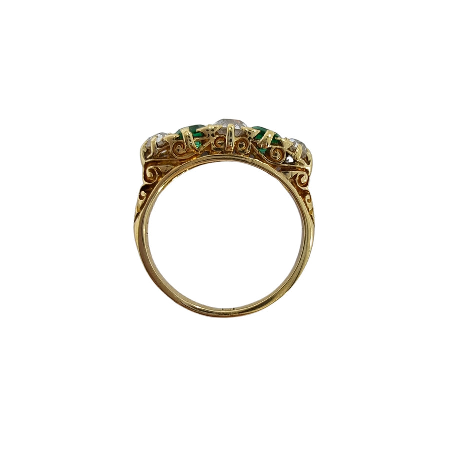 Five Stone Emerald & Diamond Ring