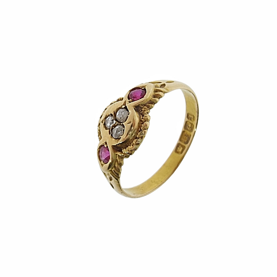 18ct Victorian Ruby & Diamond Ring