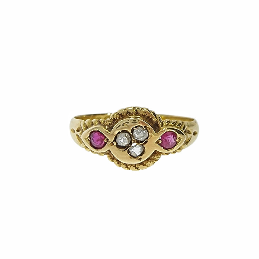 18ct Victorian Ruby & Diamond Ring