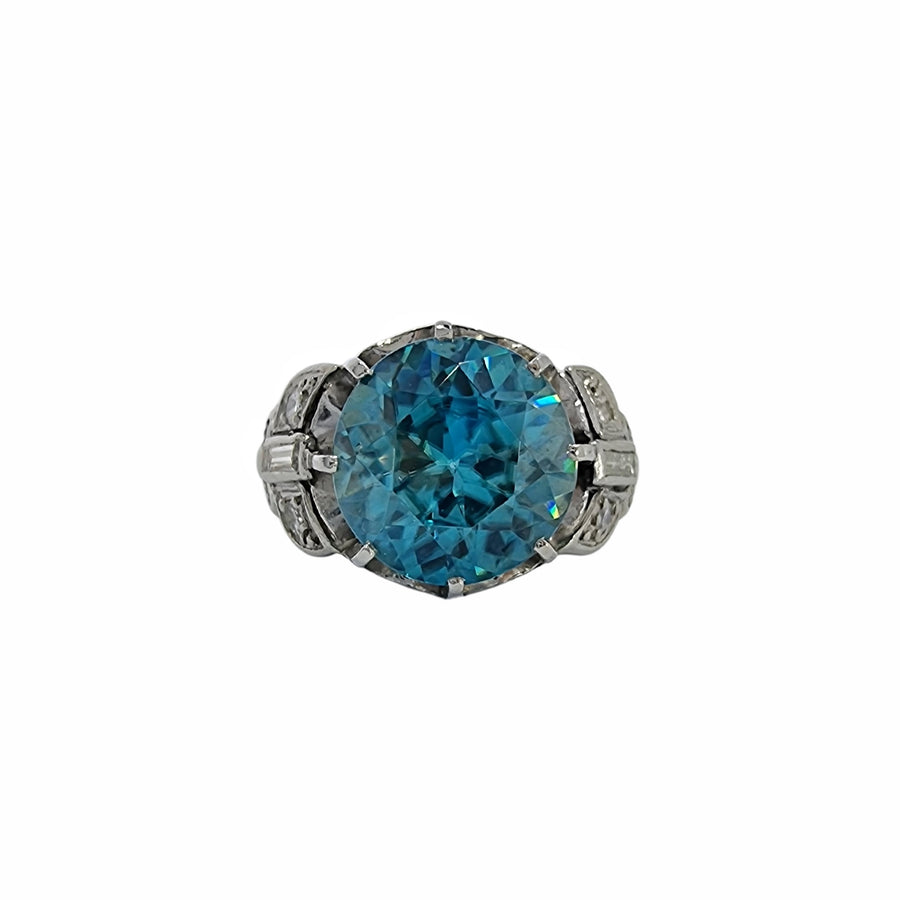 Art Deco Zircon & Diamond Ring